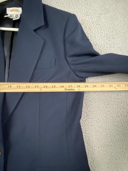 Talbots Blazer Womens 8 Blue Wool One Button Jacket - Picture 11 of 12